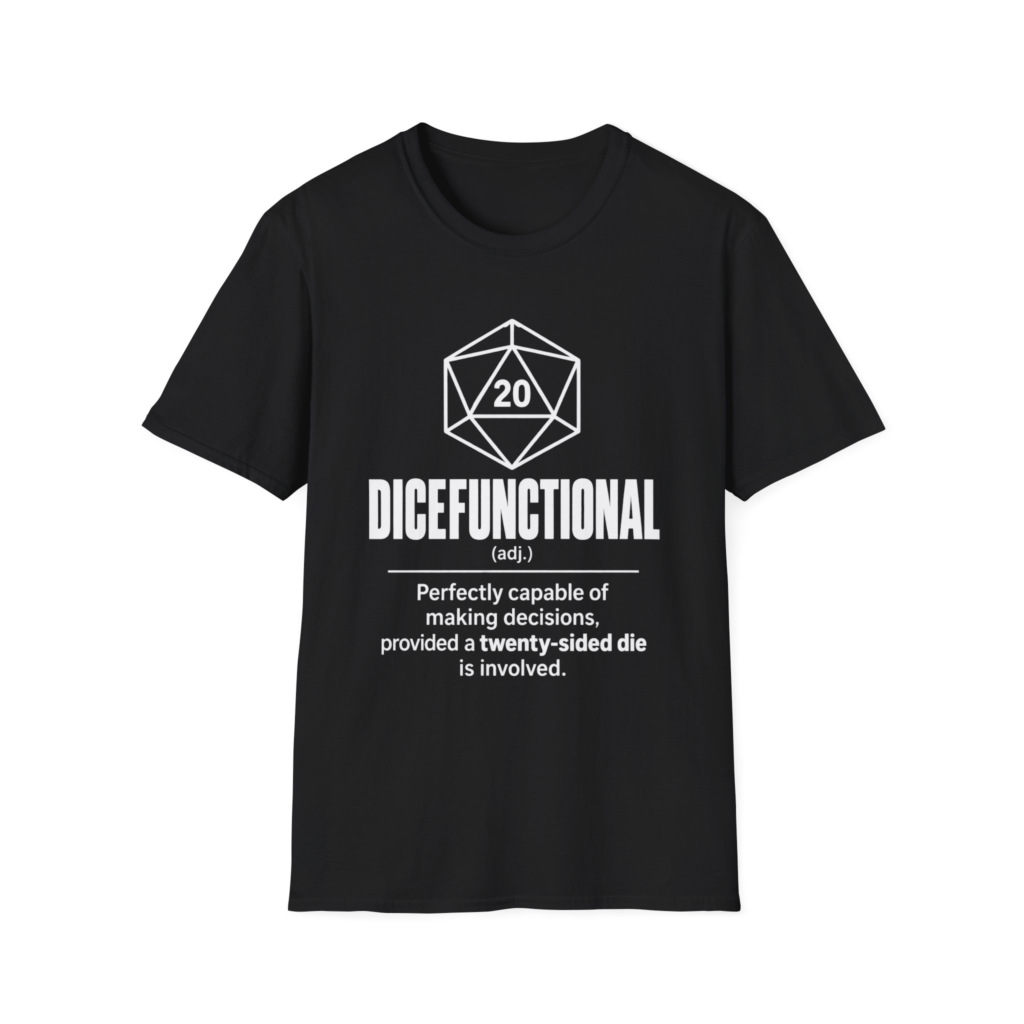 Dicefunctional 20-Sided Dice T-Shirt – Funny D&D Gamer Gift